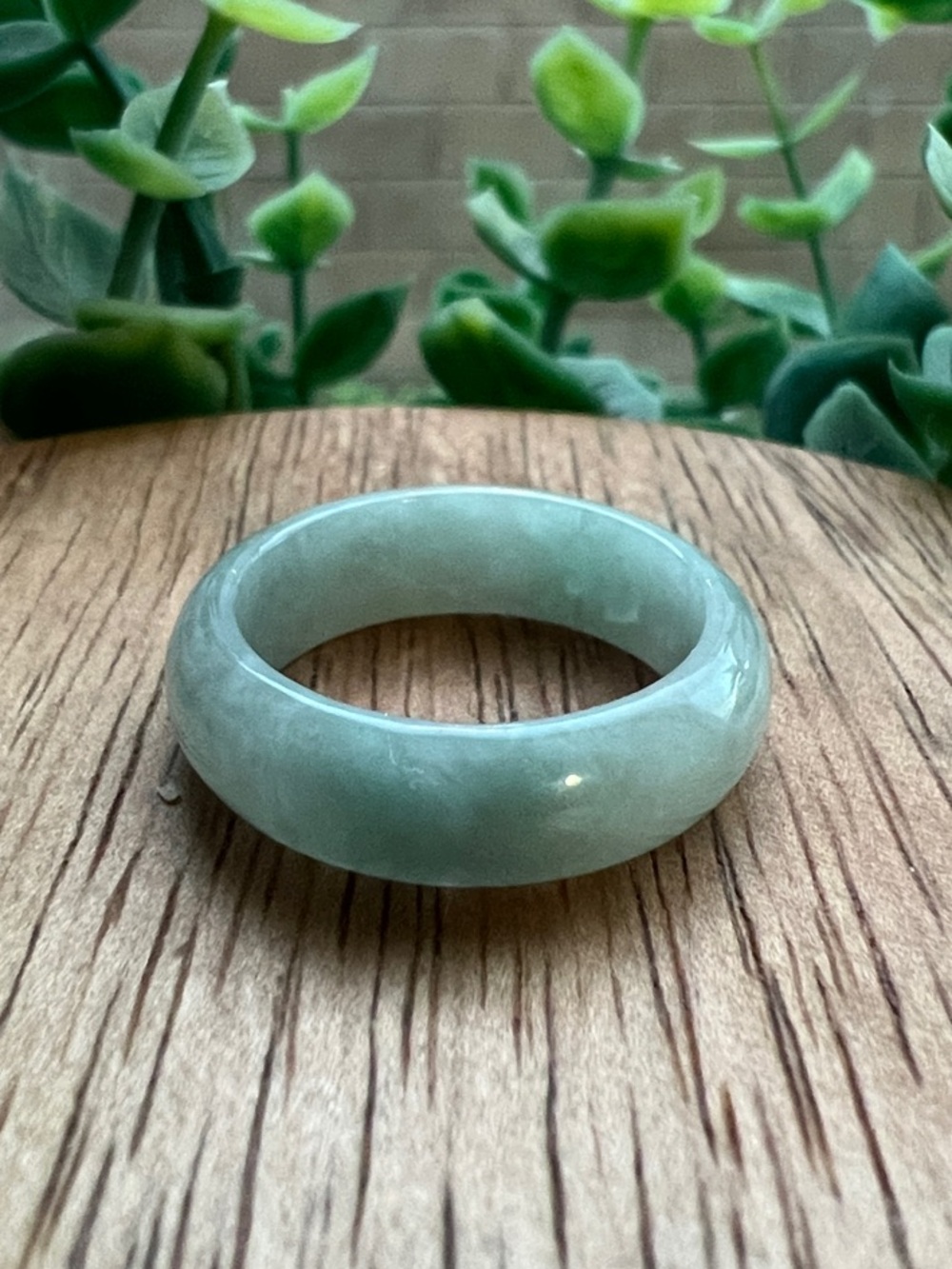 Natural Green Jadeite Jade Dome Ring - Women Jewelry